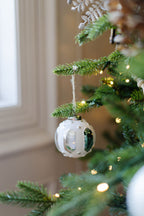 Distressed White Glass Ornament Set (6 Pack)