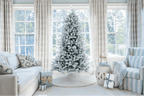 7.5' King Flock® Tree with Warm White LED Lights - OPEN BOX - FINAL SALE