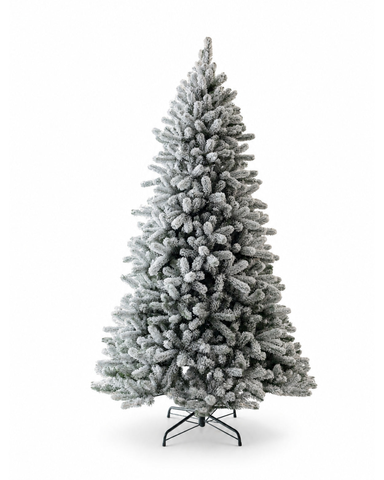 7.5' King Flock® Artificial Christmas Tree with 800 Warm White LED Lights
