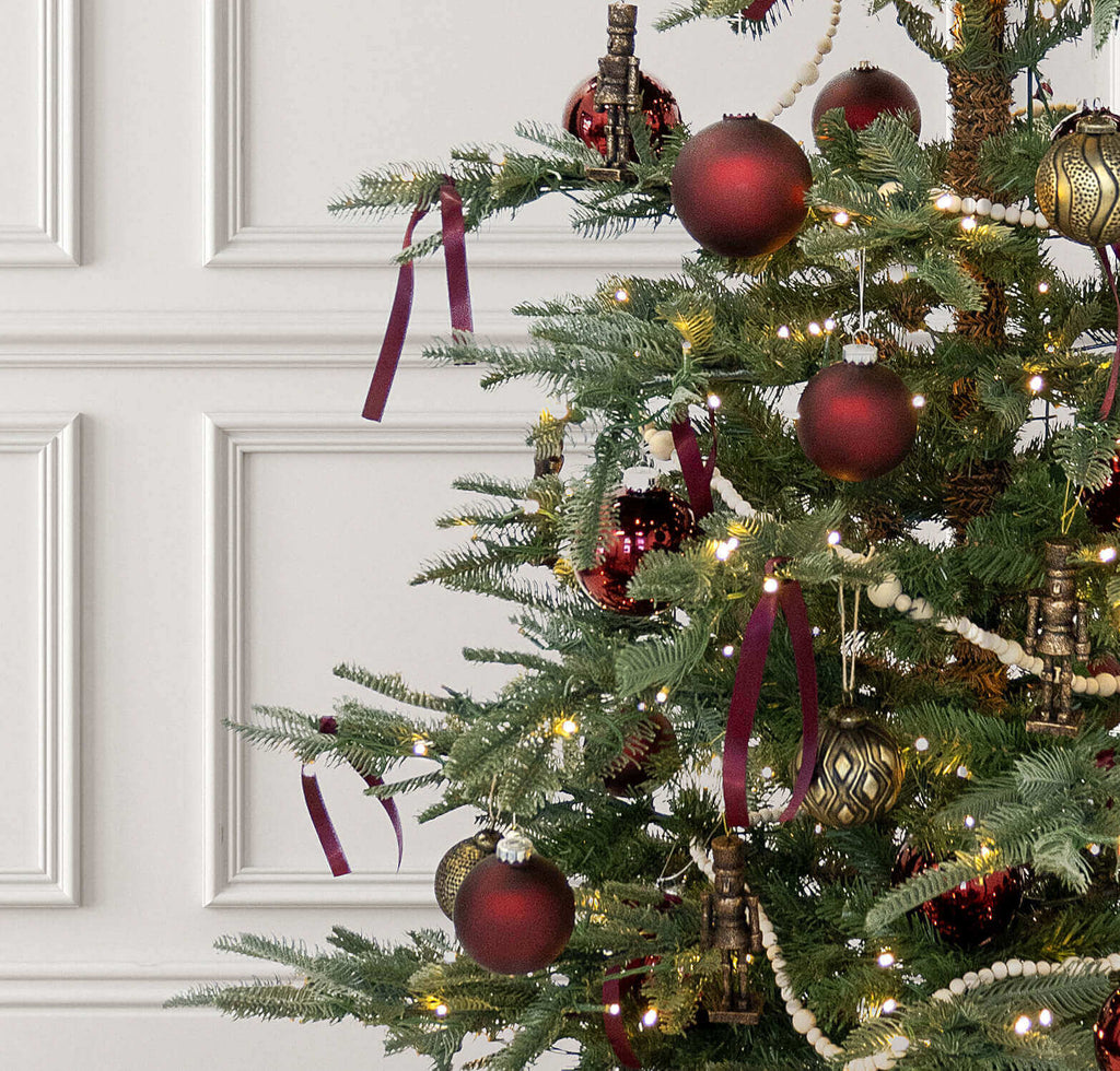 King of Christmas Burgundy Essential Glass Ornaments (24 Pack)