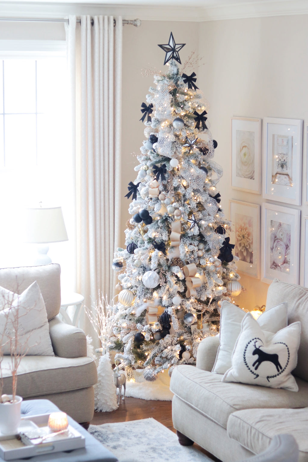6.5' King Flock® Slim Tree Unlit - OPEN BOX - FINAL SALE