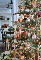 King of Christmas Natural 30-Piece Glass Ornament Set (Burnt-Orange, Green) Limited Edition