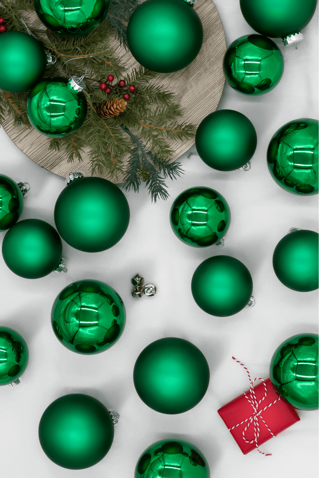 Green Essential Glass Ornaments (24 Pack)