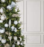 King of Christmas White Glitter Ribbon (10 Yards)
