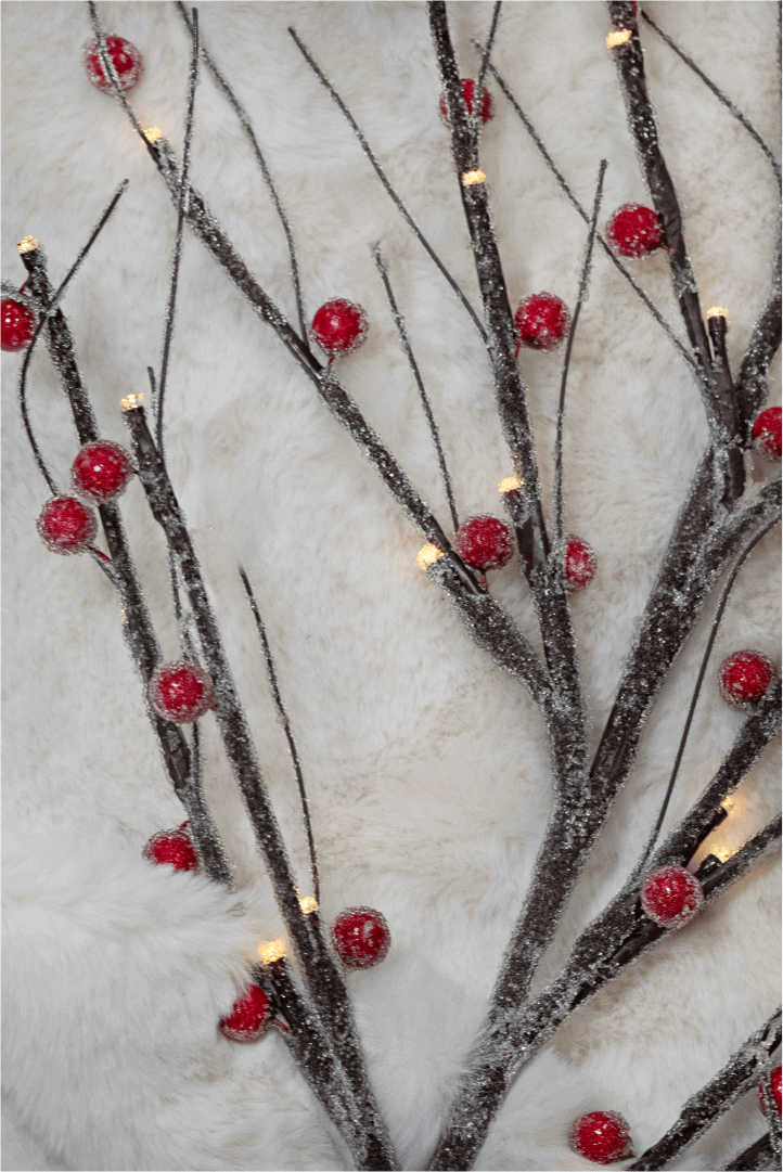 King of Christmas Sugar Berry Flocked LED Branches (3 Pack)