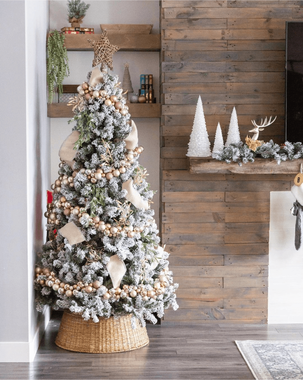 King of Christmas 8' Prince Flock® Artificial Christmas Tree Unlit