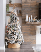 7' Prince Flock® Tree with Warm White LED Lights - OPEN BOX - FINAL SALE