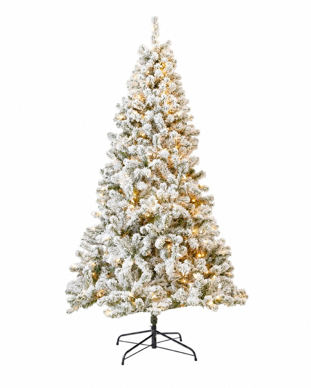 7' Prince Flock® Tree with Warm White LED Lights - OPEN BOX - FINAL SALE