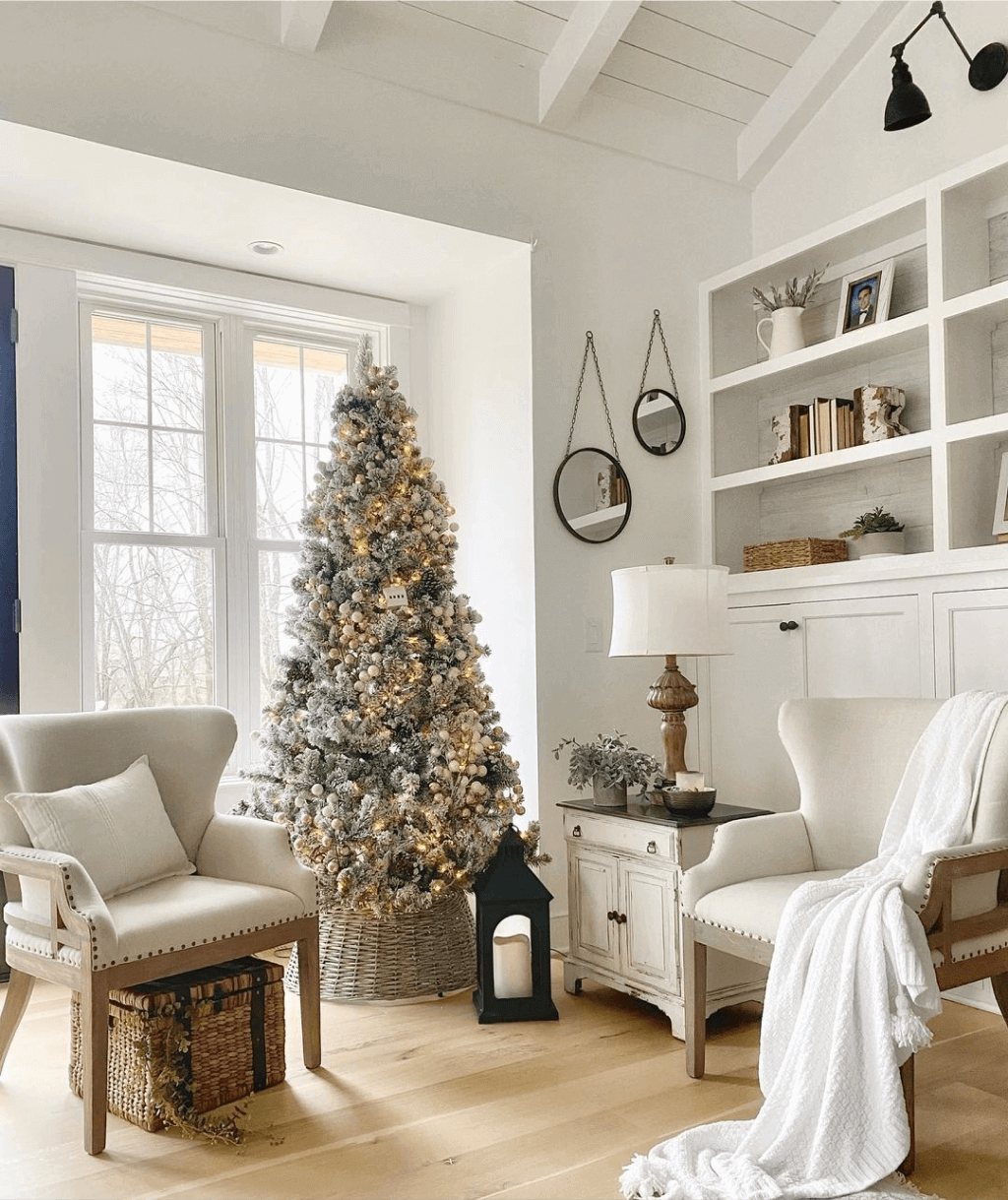 King of Christmas 7' Prince Flock® Artificial Christmas Tree Unlit