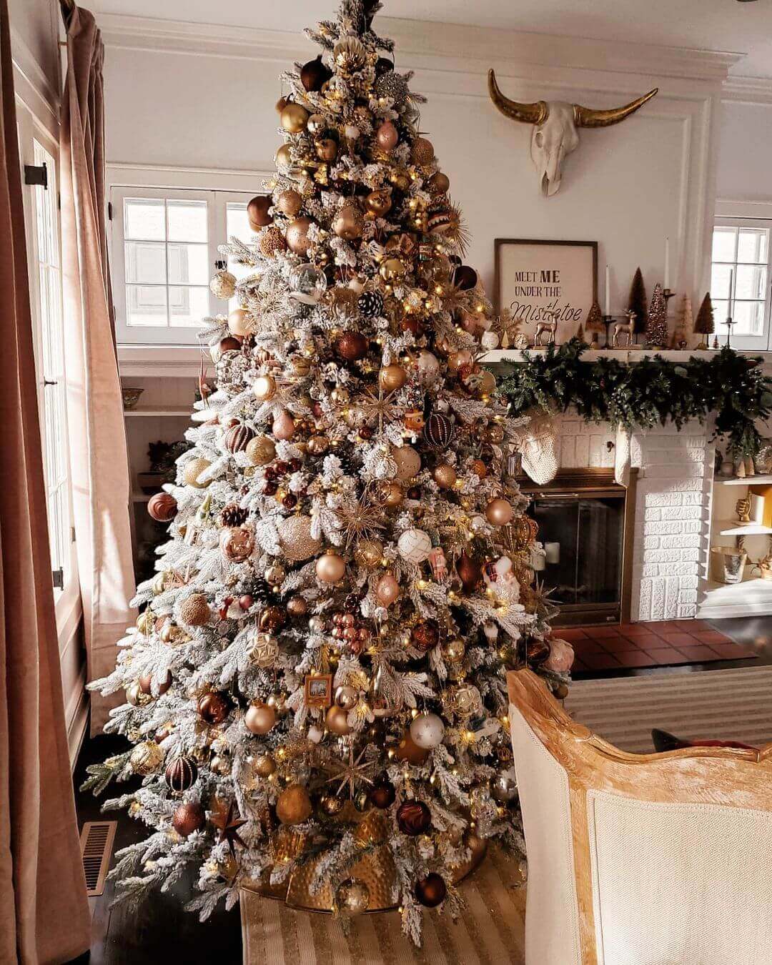 King of Christmas 9' Queen Flock® Artificial Christmas Tree Unlit