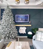 King of Christmas 9' Queen Flock® Artificial Christmas Tree Unlit