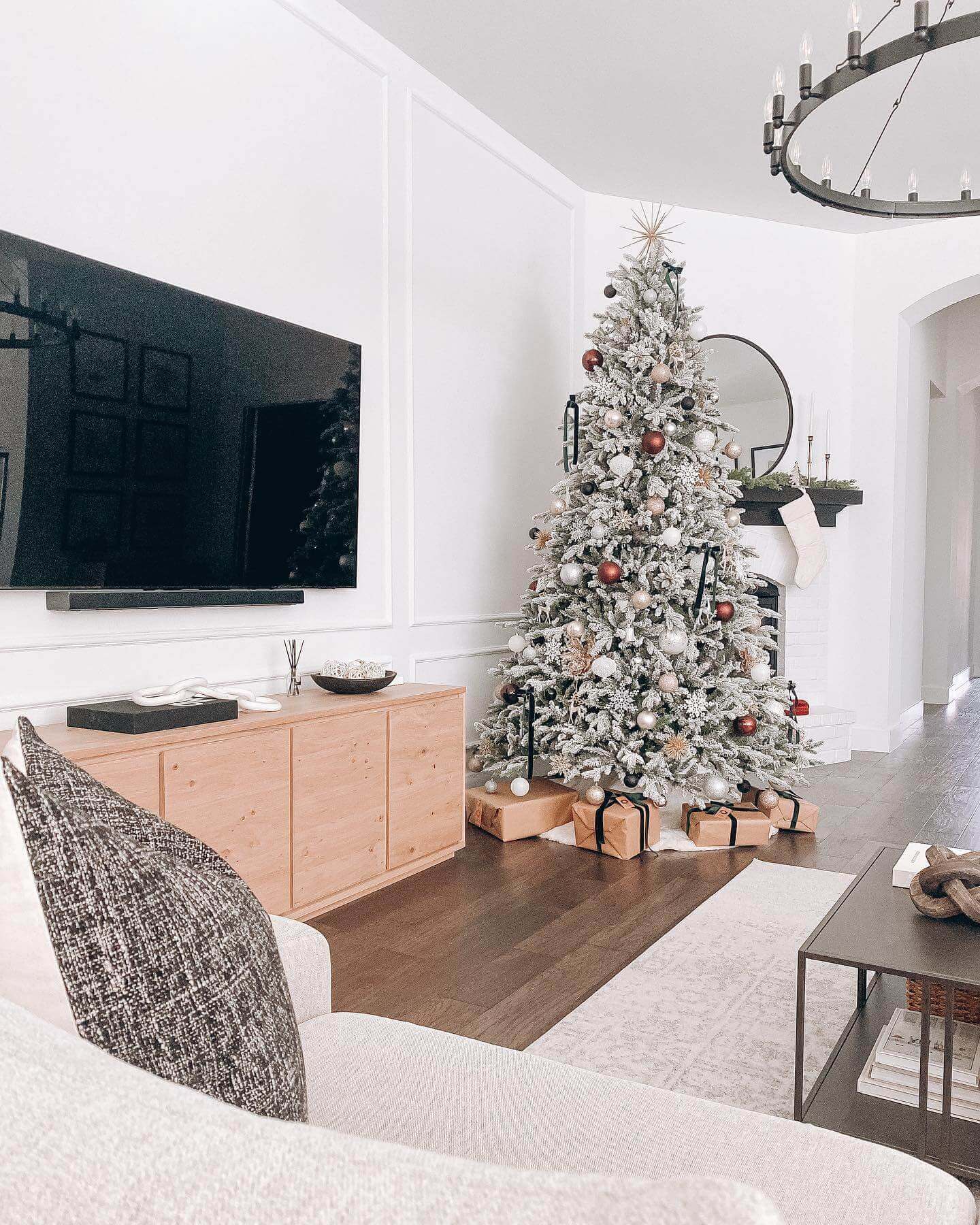 King of Christmas 9' Queen Flock® Artificial Christmas Tree Unlit