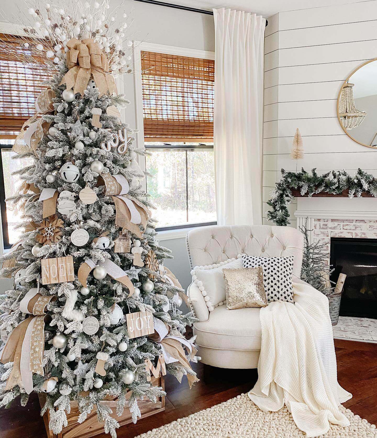 King of Christmas 9' Queen Flock® Artificial Christmas Tree Unlit