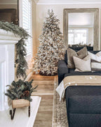King of Christmas 7.5' Queen Flock® Artificial Christmas Tree with 800 Warm White LED Lights