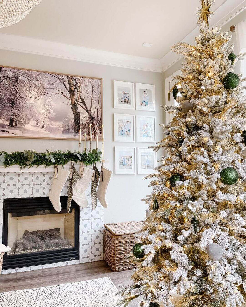King of Christmas 7.5' Queen Flock® Artificial Christmas Tree with 800 Warm White LED Lights