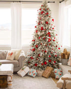 King of Christmas 7.5' Queen Flock® Artificial Christmas Tree with 800 Warm White LED Lights