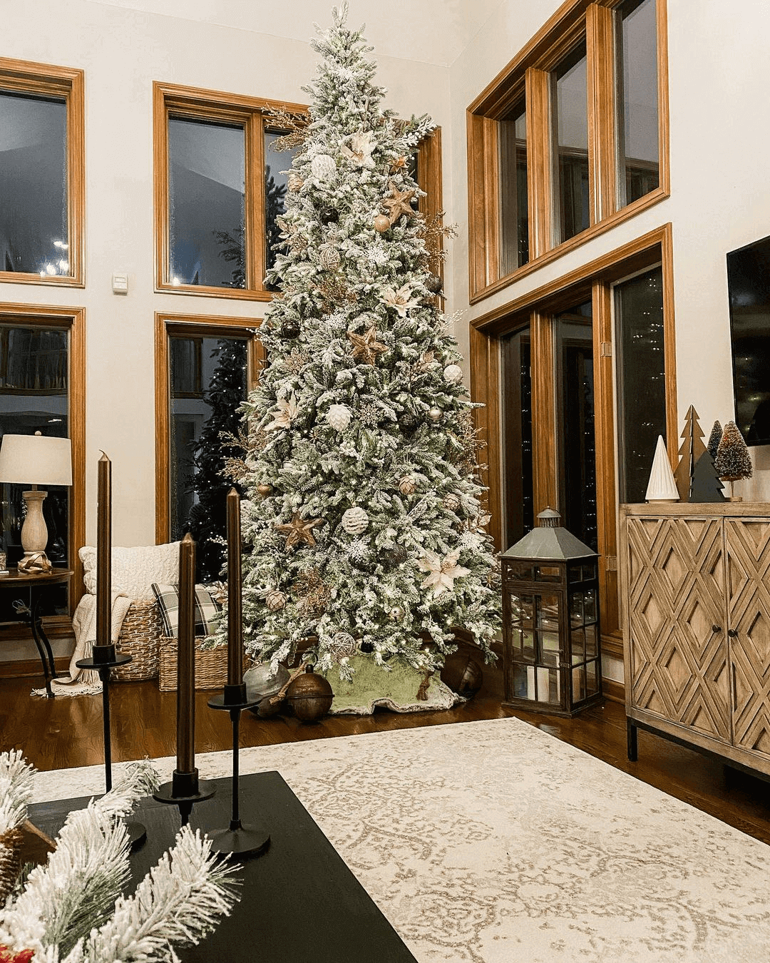 King of Christmas 9' Queen Flock® Slim Artificial Christmas Tree Unlit