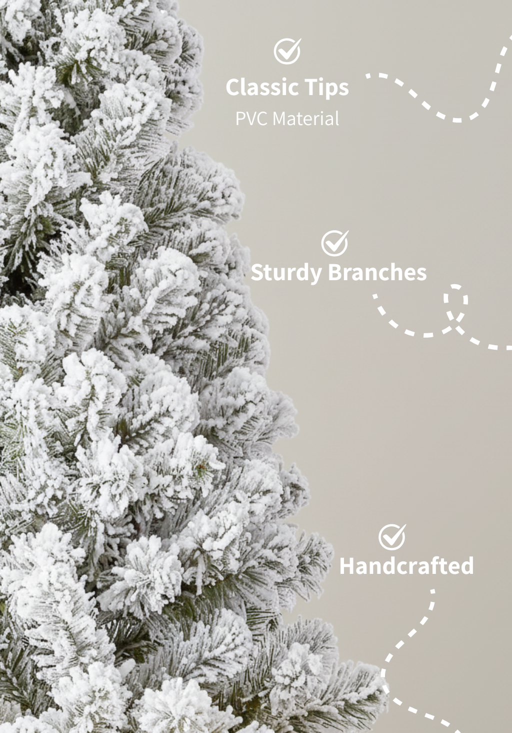 8' Prince Flock® Artificial Christmas Tree Unlit