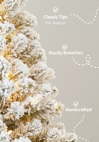 8' Prince Flock® Artificial Christmas Tree with 550 Warm White LED Lights