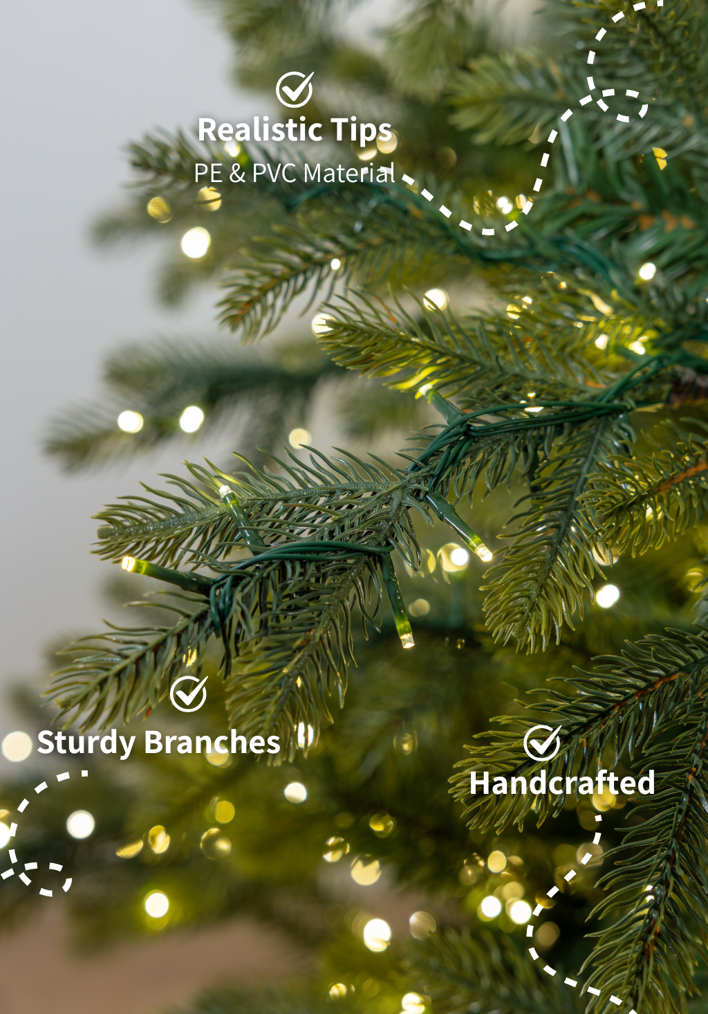 7.5' Silverpeak Fir Artificial Christmas Tree 3400 Warm White & Multi-Color Twinkle LED Lights