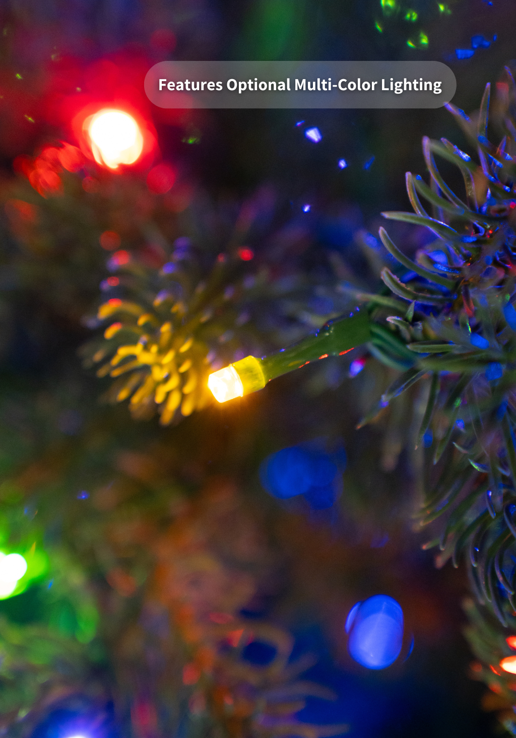 7.5' King Fraser Fir Slim Artificial Christmas Tree with 750 Warm White & Multi-Color LED Lights