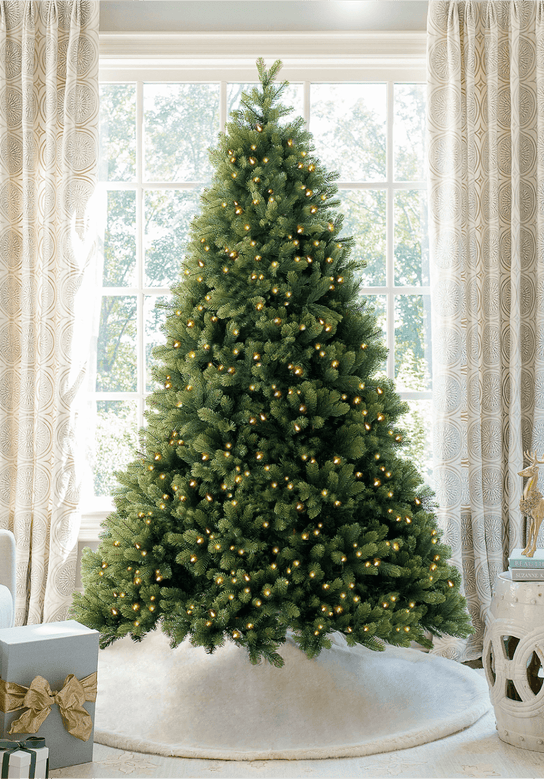 King of Christmas 9' Royal Fir Quick-Shape Artificial Christmas Tree with 1200 Warm White & Multi-Color LED Lights