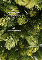 6.5' Royal Fir Artificial Christmas Tree with 850 Warm White & Multi-Color LED Lights