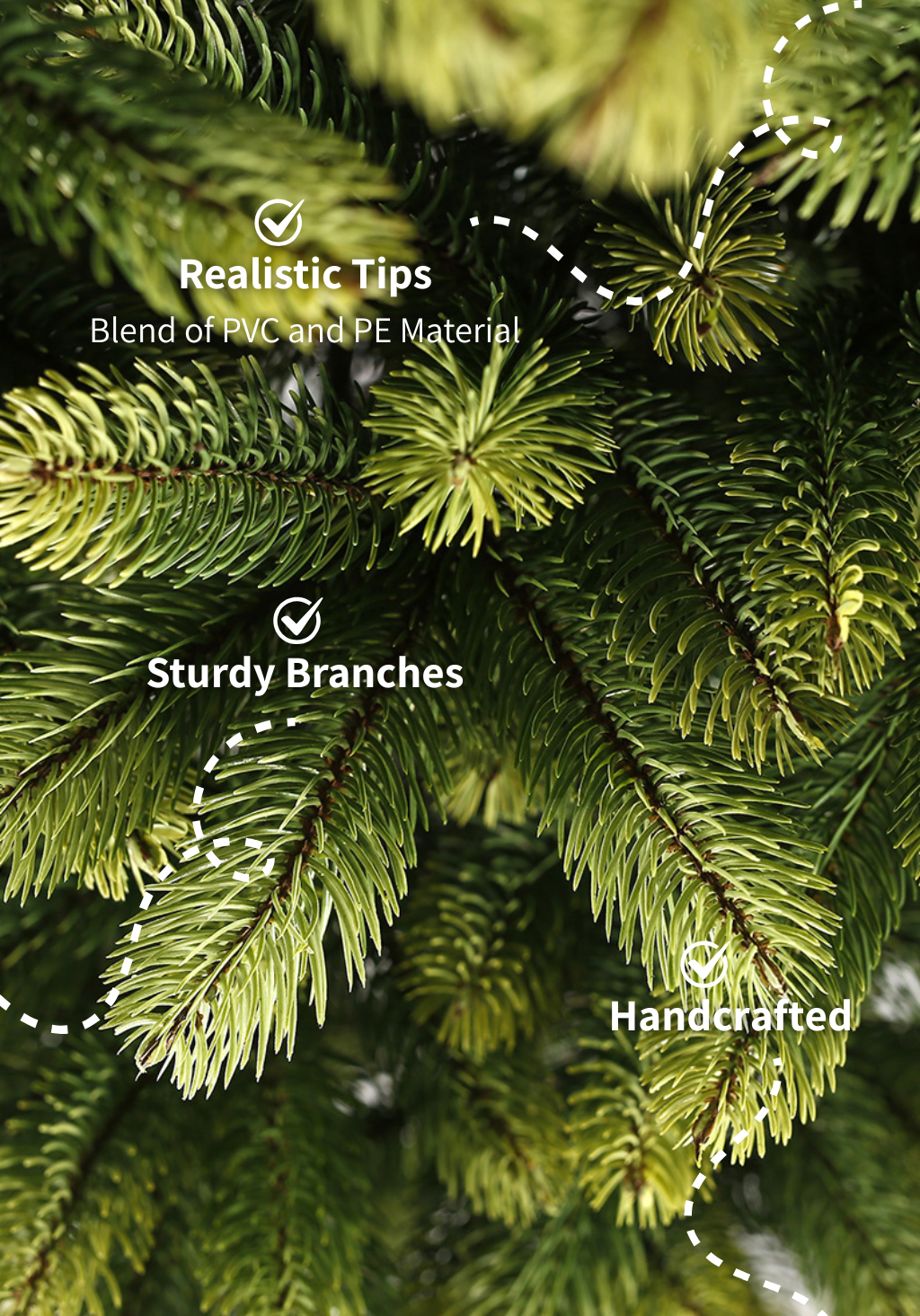 6.5' Royal Fir Artificial Christmas Tree with 850 Warm White & Multi-Color LED Lights