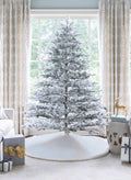 King of Christmas 9' Rushmore Flock Quick-Shape Tree 1000 Warm White Led Lights