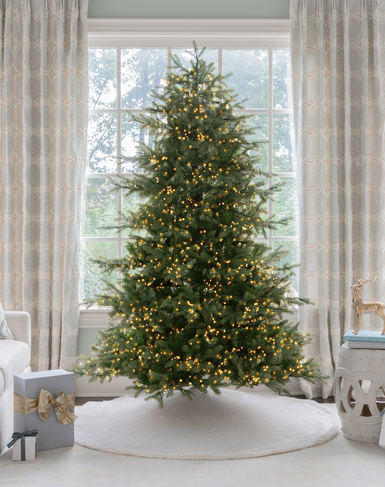 7.5' Silverpeak Fir Artificial Christmas Tree 3400 Warm White Twinkle LED