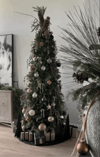 King of Christmas 6.5' Yorkshire Fir Slim Artificial Christmas Tree with 400 Warm White LED Lights