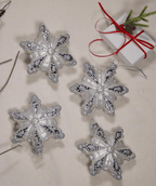 King of Christmas Snowflake Glass Ornament (4 Pack)