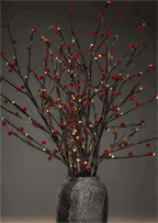 King of Christmas Sugar Berry Flocked LED Branches (3 Pack)