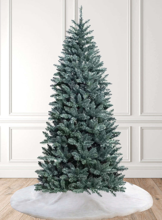 King of Christmas 8' Tribeca Spruce Blue Slim Artificial Christmas Tree Unlit