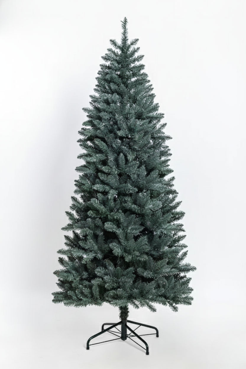 8' Tribeca Blue Spruce Slim Artificial Christmas Tree Unlit
