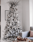 King of Christmas Winter Frost 15-Piece Glass Ornament Set (White-Silver)