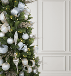 King of Christmas Winter Frost 15-Piece Glass Ornament Set (White-Silver)