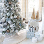 King of Christmas 48" King Snow Faux Fur Tree Skirt