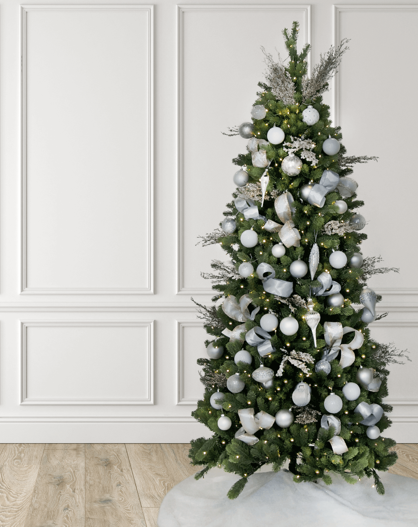 King of Christmas White Shatterproof Ornaments (48 Pack)