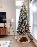 King of Christmas 6.5' Yorkshire Fir Slim Artificial Christmas Tree with 400 Warm White LED Lights