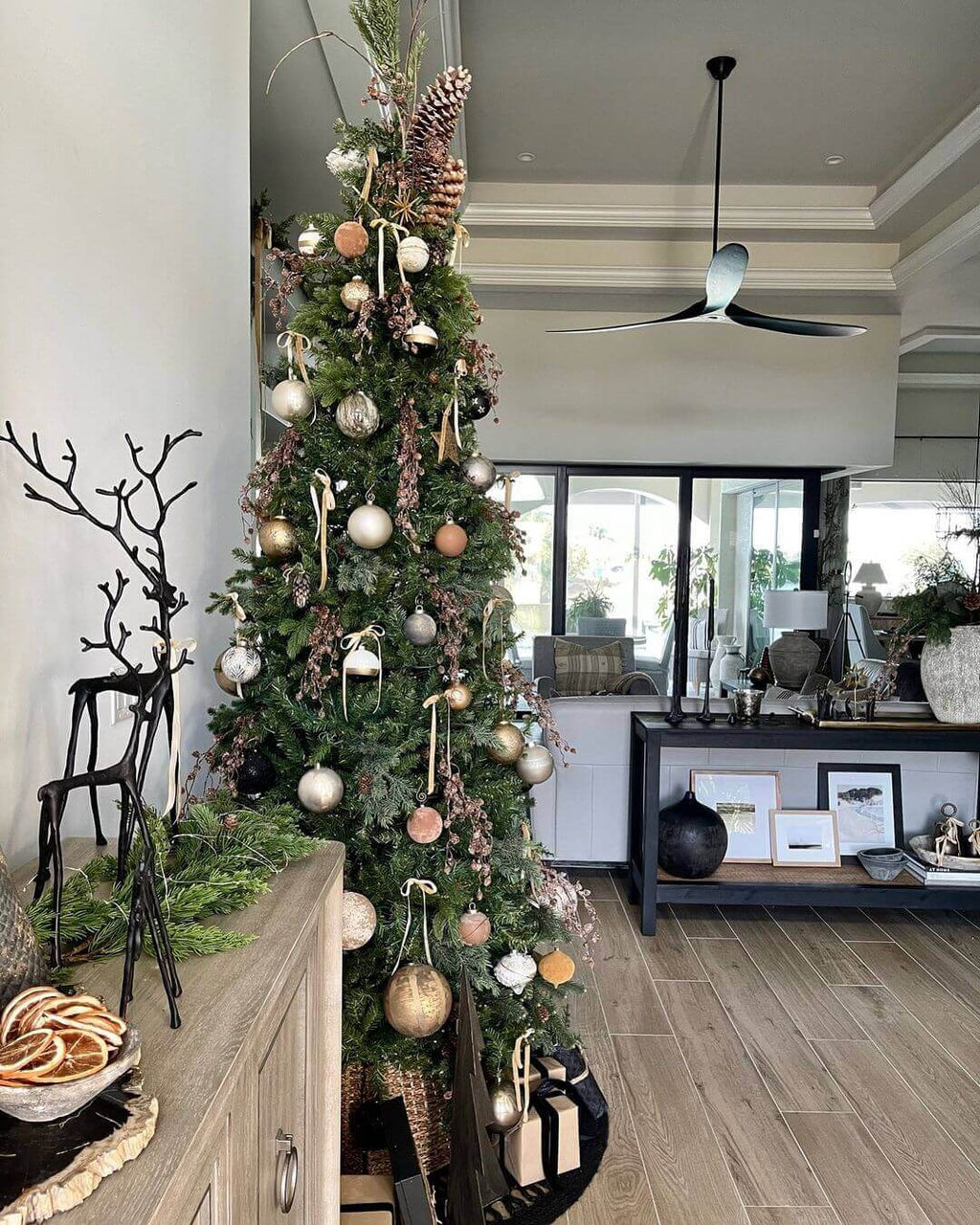 King of Christmas 7.5' Yorkshire Fir Slim Artificial Christmas Tree Unlit