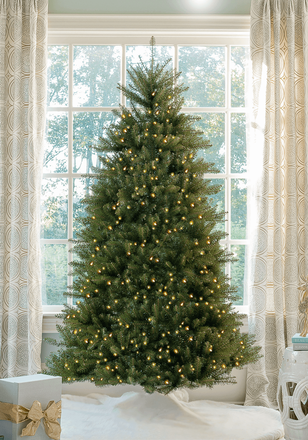 King of Christmas 6.5' Yorkshire Fir Artificial Christmas Tree with 500 Warm White LED Lights