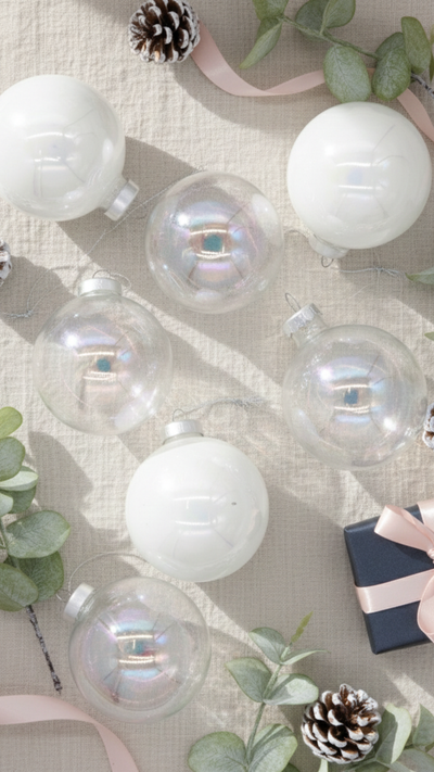 Bubbles Glass Ornament Set (8 Pack)