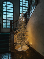 9' King Noble Flock Artificial Christmas Tree with 700 Warm White LED Lights