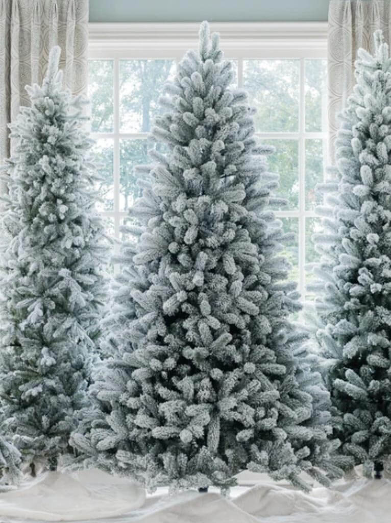 Flocked Artificial Christmas Trees