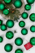 King of Christmas Green Essential Glass Ornaments (24 Pack)