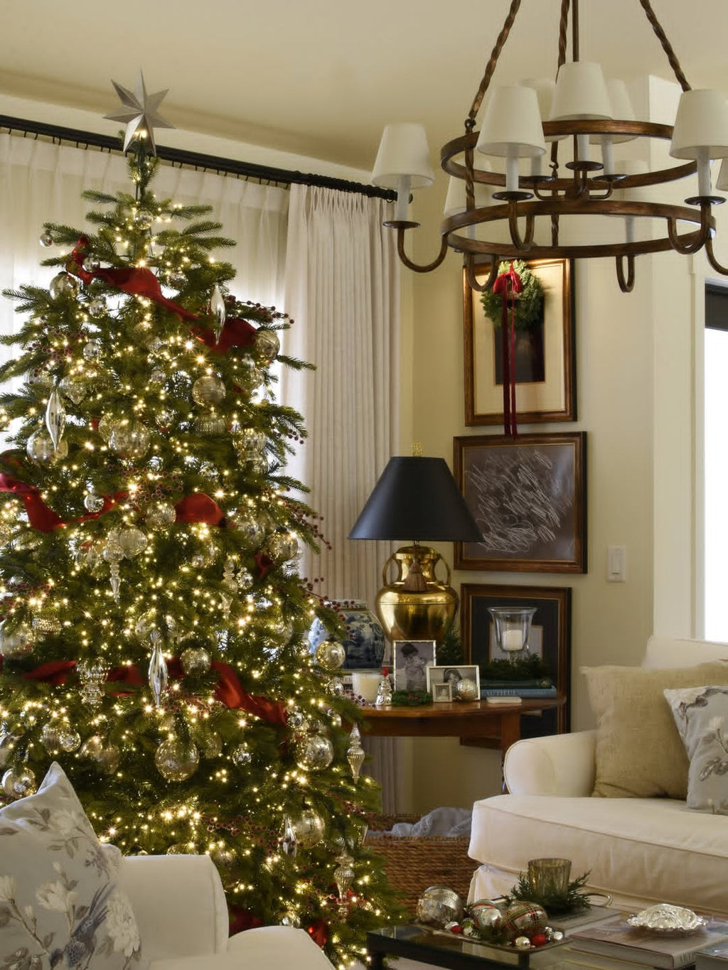 7.5' Silverpeak Fir™ Artificial Christmas Tree 3400 Warm White & Multi-Color Twinkle LED Lights