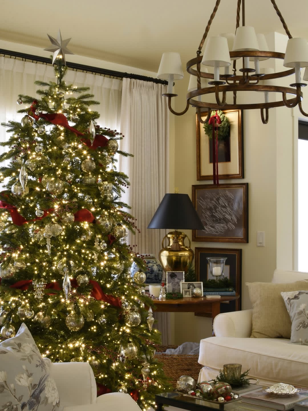 7.5' Silverpeak Fir™ Artificial Christmas Tree 3400 Warm White & Multi-Color Twinkle LED Lights