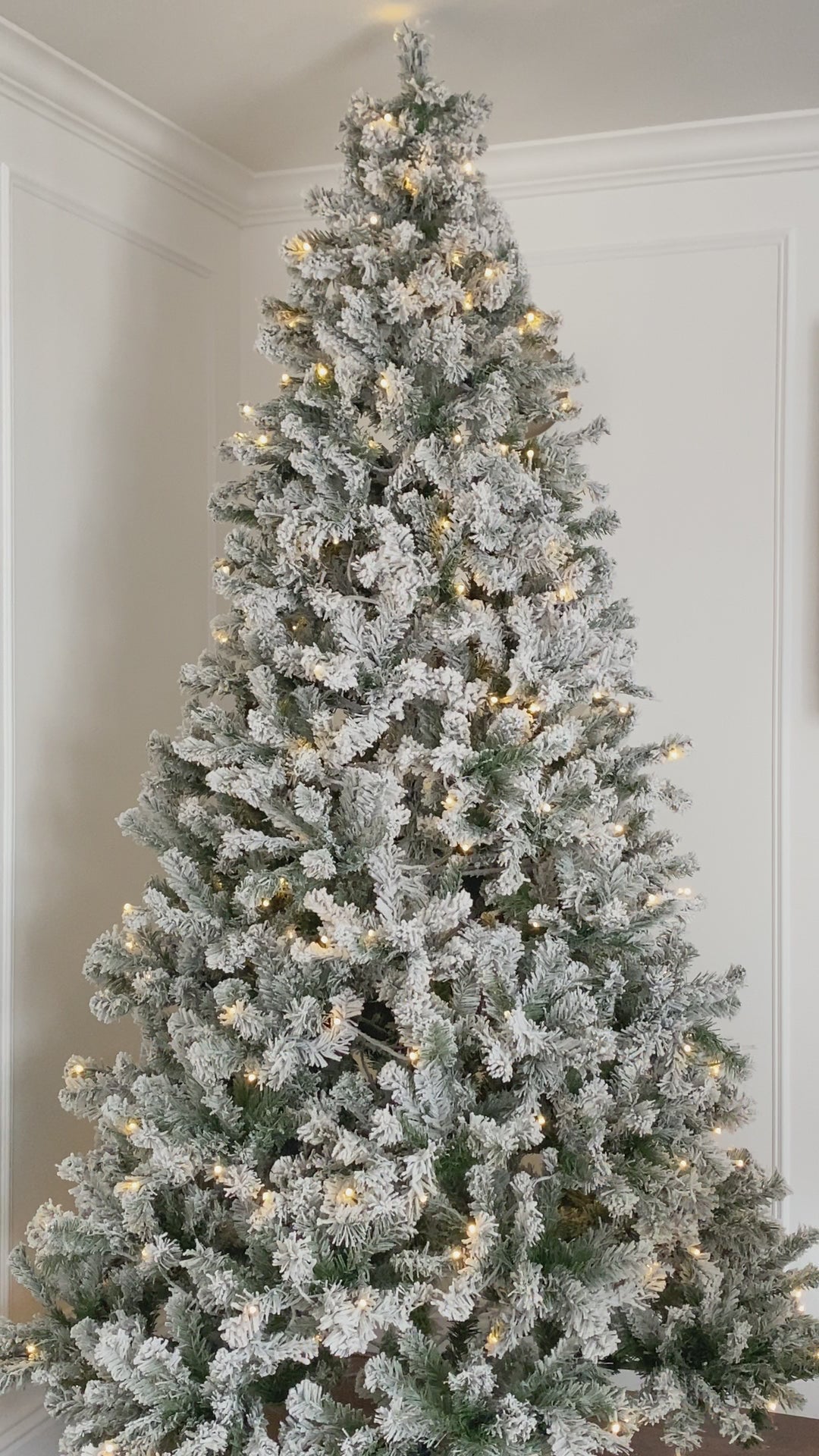 King of Christmas 9' Prince Flock® Artificial Christmas Tree Unlit