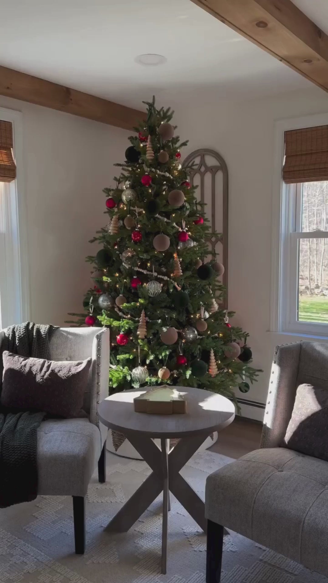 7.5' Scarlet Fir Artificial Christmas Tree with 800 Warm White Led